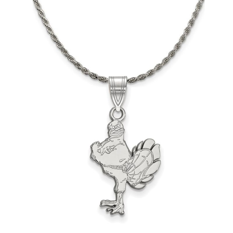 Sterling Silver Virginia Tech Hokies Large Logo Necklace - 22 Inch